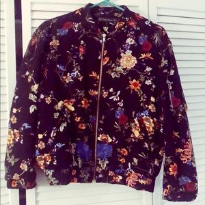 Zara floral bomber jacket